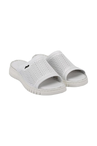 Forelli 38505 Sofia-g Beyaz Kadın Comfort Deri Terlik Beyaz