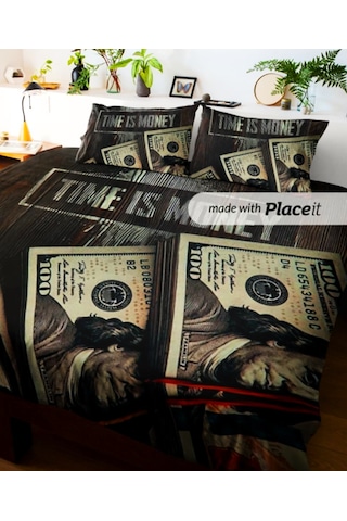 Özel Tasarım Çift Kişilik Nevresim Takımı240x260 Cm Pamuk Saten3 Siyah