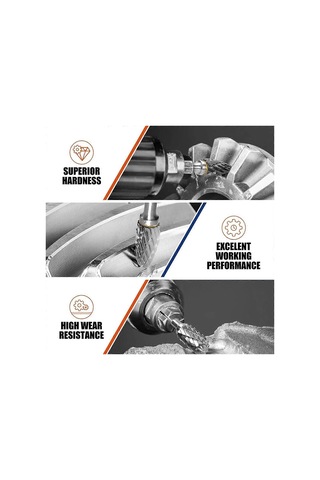 10 Adet Karbür Freze Ucu Seti, 1/8 İnç Döner Alet Uçları, Metal İçin Çift Kesim Tasarımı, Kaiyi