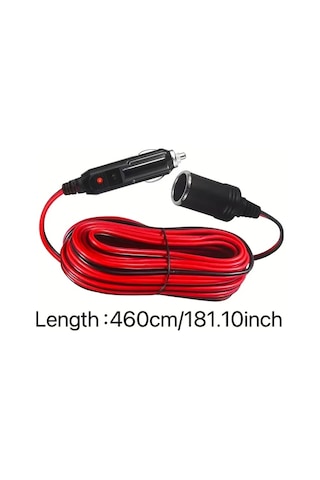 Boatshop1 1 Adet Sigara Çakmak Fişi 457 Metre Uzunluğunda 15a Sigortalı Ağır Hizmet Araba Çakmak Kablosu 12v 24v Universal Usb Konnektör Lastik Şişirici Temizleyici Adaptör Uyumlu