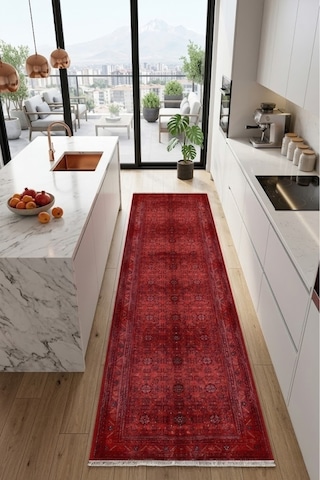 Yolluk Halı Kaymaz Taban Yıkanabilir Leke Tutmaz Kilim Özel Ölçü Koridor Halısı 3009 Çok Renkli