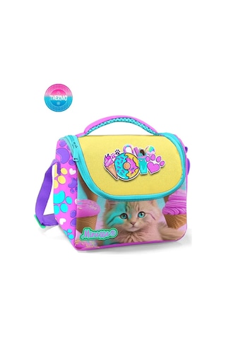 Minosso Kedi Desenli Kız Çocuk Thermo Beslenme Çantası 3001 Karışık