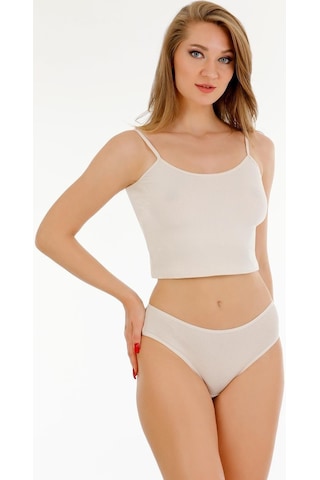 Sensu Kadın Fitilli Kumaş İp Askılı Büstiyer Bikini Külot Set - Bbt300 Bej Bej