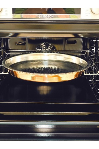 Modabakir Bakır Yuvarlak Fırın Tepsisi 35 Cm Model:5436550 Bakır