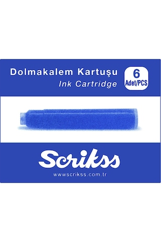 Scrikss Mavi Dolma Kalem Kartuşu 6Lı