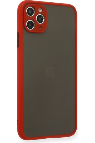 Gld-spt- Newface Apple Uyumlu iPhone 11 Pro Max Kılıf Montreal Silikon Kapak - Kırmızı
