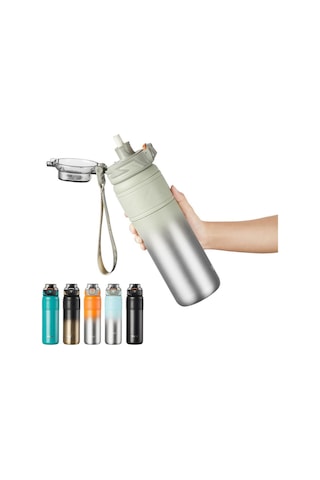 Tkk Çelik Termos Matara 900 Ml Gri Yeşil