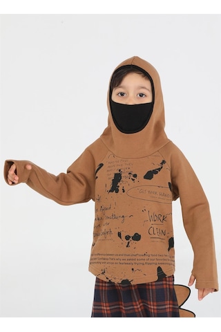 Casabony Ninja New Shape Kahve Unisex Sweatshirt-kahve Kahverengi