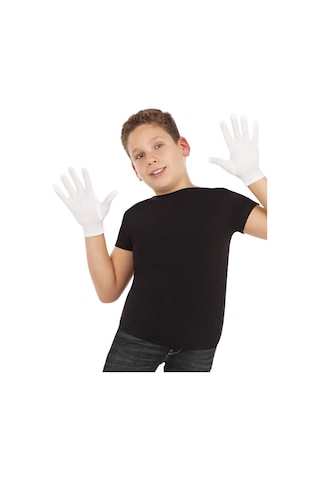 Erturkstore Beyaz Renk Çocuk Boy Likralı Pandomim Eldiveni Renkli