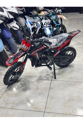 Enbest Benzınlı Çocuk Cros Motoru Hidrolik Frenler 7-17 Yaş Kırmızı