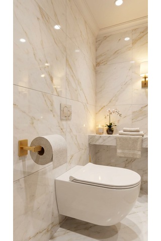 Premium Gold Alüminyum Banyo Ve Tuvalet Kağıtlığı Yapışkanlı Altın