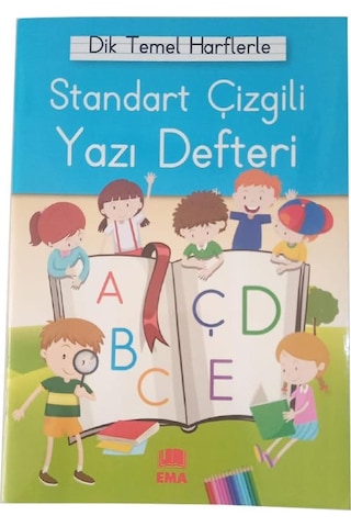 Güzel Yazı Defteri Orta Boy 16,5x24 Cm 24 Yaprak 3 Adet Standart Çizgili Yazı Defteri Dik Temel Harflerle 1. Sınıf