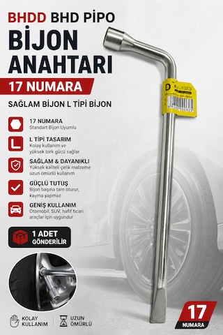 Bhd Pipo Bijon Anahtarı 17 Numara Sağlam Bijon L Tipi Bijon Üniversal 1 Adet