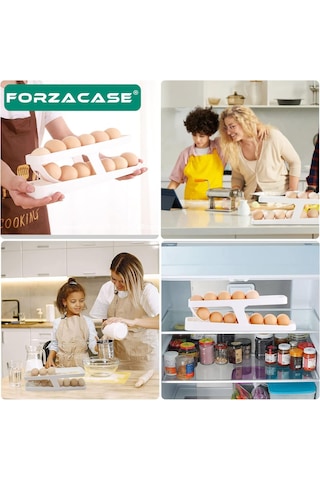 2 Katlı Otomatik Buzdolabı Yumurta Standı Organizer - Fc327