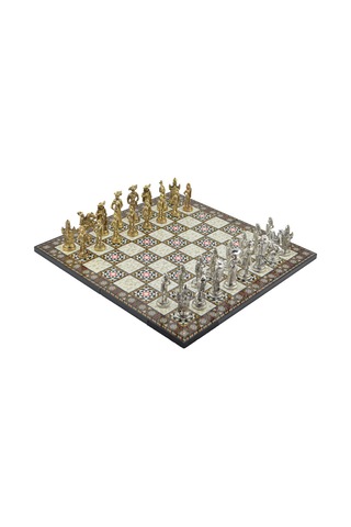 Gifthome Metal Satranç Takımı - Seti Battal ispanyol parlak Kat