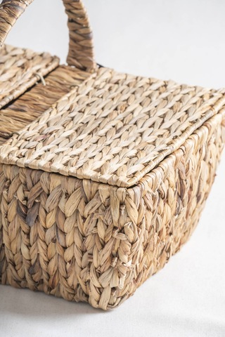 Soléa Hasır Piknik Sepeti - 46 Cm Krem