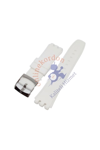 Swatch Uyumlu 19Mm Beyaz Silikon Kordon