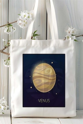 Venüs Baskılı Bez Çanta Omuz Çantası Kişiye Özel Desen Çok Renkli