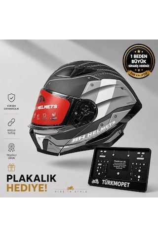 Mh Sports Çene Açılır Güneş Vizörlü Kask + Plakalık Karbon