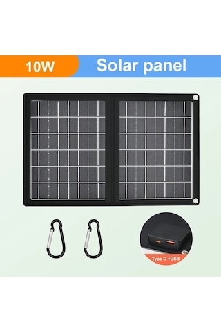 Motion003 Taşınabilir Güneş Paneli Şarj Cihazı 36.8x23.5 Cm Siyah 2si 1 Arada Katlanabilir Usb Type C Portlu Su Geçirmez Kamp Seyahat Acil Durum Şarj
