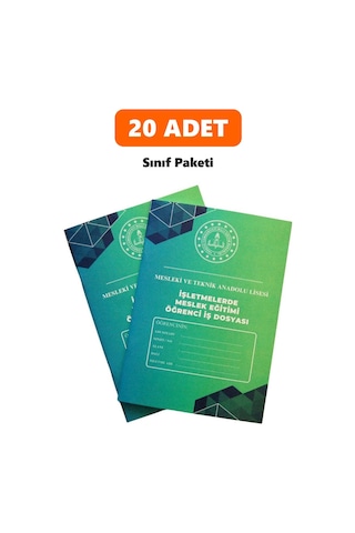 İşletmelerde Mesleki Eğitim İş Dosyası Staj Defteri Sınıf Paketi - 20 Adet