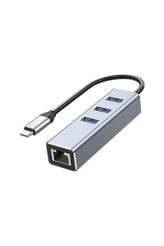 5224 Type C To Usb 3.0 Ethernet Gigabit Rj45 3 Port Hub Çoklayıcı