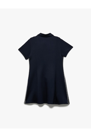 Koton Kısa Kollu Fermuar Kapamalı Gömlek Yaka Elbise Lacivert 6wkg80030ak Lacivert