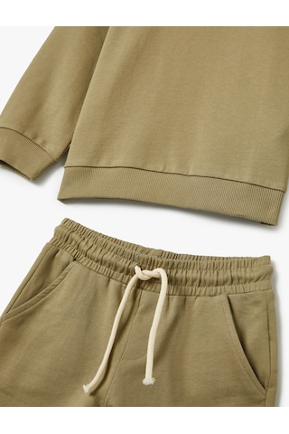 Koton Eşofman Takımı Sweatshirt Ve Şort Set Haki 4skb10390tk