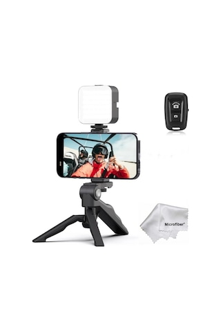 Telefonlar İçin Mini Fonksiyonel Tripod + 49 Led Light - Iphone , Samsung , Xiaomi , Huawei Vb.