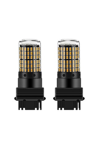 Singree 2 Adet 3156 P27w T25 3014-144smd Canbus Led Ampul - Sarı Sinyal Ve Stop Lambası 112 Karakter