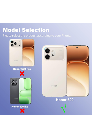 Honor 600 5g Uyumlu Kılıf Kamera Çevresi Korumalı Mat Siyah Magsafe Şarj Destekli Kapak