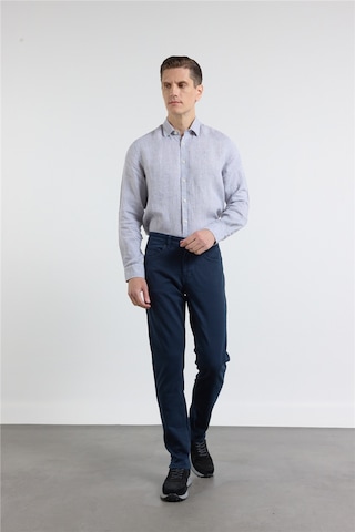İmza Lacivert 5 Cep Düz Paça Gabardin Slim Fit Pamuklu Pantolon 1003260318