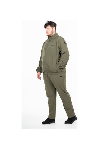 Maraton Sportswear Büyük Beden Erkek Dik Yaka Reglan Kol Basic Haki Eşofman Takımı 21854-Haki