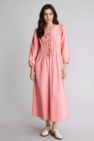Defacto V Yaka Poplin Maxi Elbise G0015ax26spbr96 Pembe-br96