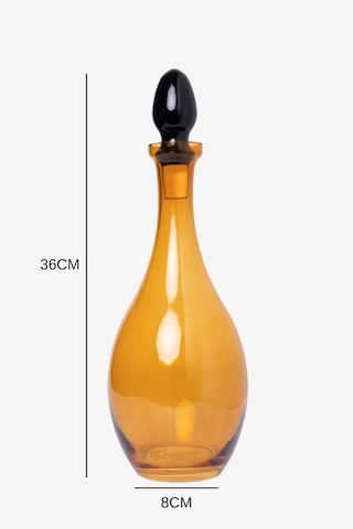 Amber Cam Kapaklı Sürahi - Amber Renk Modern Tasarım Damla Karaf