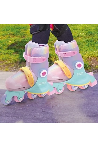 Ayarlanabilir Dönüşen Tekerlekli 2 In 1 Twisty Paten - Pembe Çok Renkli