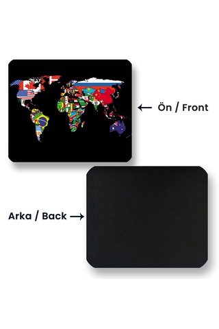 World Map Flags 22x18cm Mp532218 İlyuka Mini Boy Gaming Mousepad
