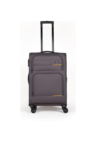 Fossil Unisex Kumaş Orta Boy Ultra Hafif Şifreli Körüklü Kendi Etrafında Dönebilen Valiz 013-02 Füme