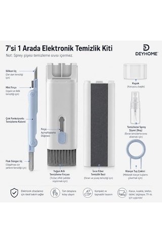 7'si 1 Arada Elektronik Temizleyici Kiti, Fırçalı Klavye Temizleyici Kiti, Apple AirPods Uyumlu Pro İçin 3'ü 1 Arada Temizleme Kalemi, Kulaklık, Klavye, Dizüstü Bilgisayar, Telefon, Pc Monitörü İçin