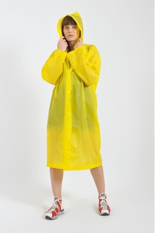 Unisex Sarı Eva Kumaş Su Rüzgar Geçirmez Yağmurluk Sarı
