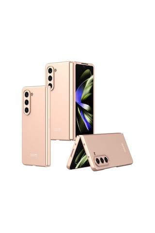 Samsung Uyumlu Galaxy Z Fold 5 Kılıf Zore Sert Kıpta Kapak Rose Gold