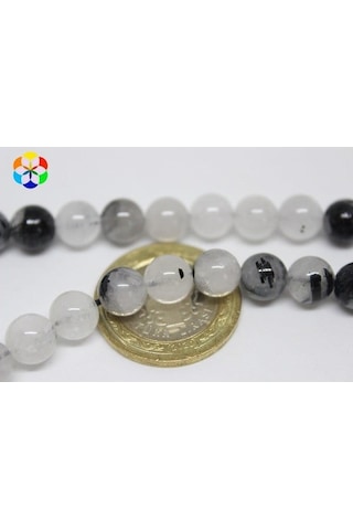 Bileklik Boy Rutil Kuvars Taşı Yarım Dizi 8mm 18cm Uzunluğundadır Çok Renkli