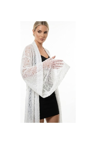 Lila Mare Nakışlı Handmade Beachwear & Homewear Kimono Renkli Renkli