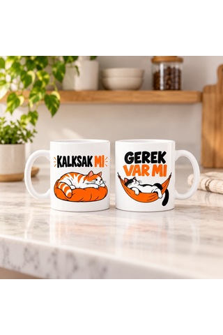 Kahveci.store İki Tembel 2'li Porselen Kupa Seti - Model 794 22