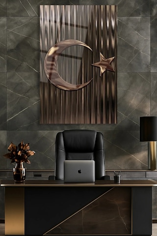 Türk Bayrağı Dikey Cam Tablo Modern Ev Ofis Salon Hediyelik Büyük Tablo Duvar Dekoru Bayrak