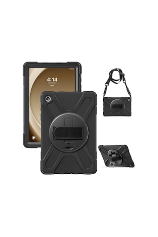 Samsung Galaxy Uyumlu Tab A9 Tablet Kılıfı 360 Standlı Zırhlı Kapak