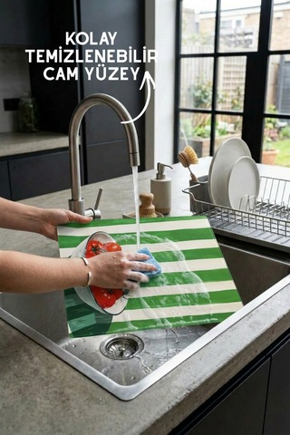 Domates Desenli Cam Kesim Tahtası - 25x35cm -dayanıklı Ve Pratik Kesim Matı Kırmızı