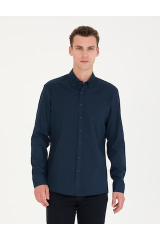 Pierre Cardin Erkek Lacivert Desenli Gömlek 50276553-vr033 Lacivert