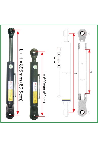 3 Ton - 60cm Traktör Ortakol, Hıdrolik Silider, 3 Ton - 60cm Toplift Hydraulic Cylinder