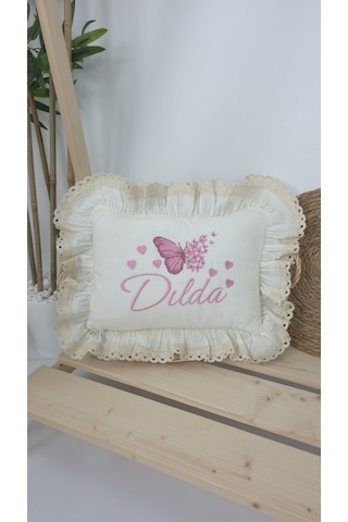 Gros Shop Müslin Yeni Doğan 4katlı Organik %100pamuk Kişiye Özgü Nakışlı Hastane Çıkış Seti Çoklu Kelebek-3 Ekru